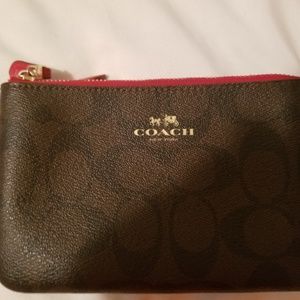 Coach double zip wristlet